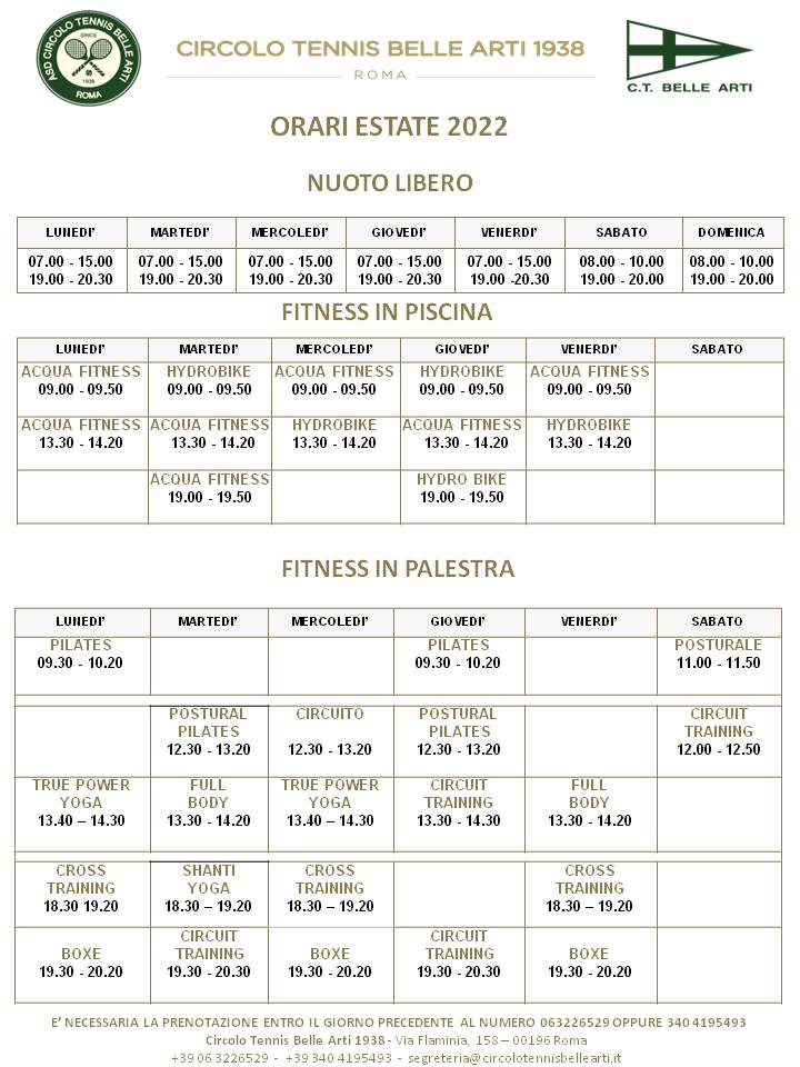 PLANNING FITNESS ESTATE 2022