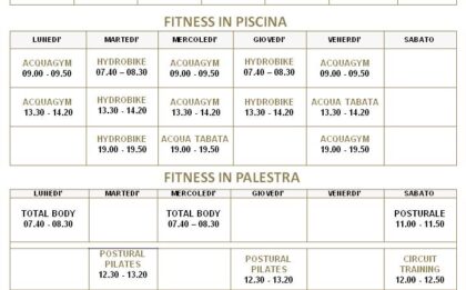 ORARIO NUOTO LIBERO E FITNESS STAGIONE 2022-23
